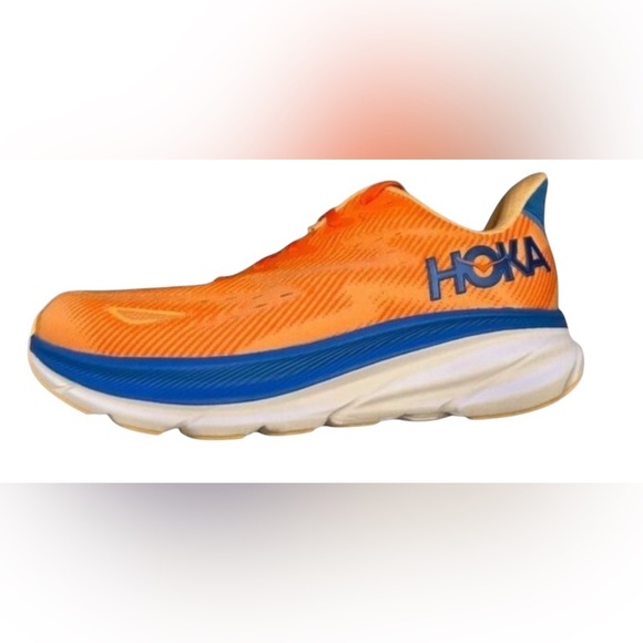 Hoka One One Clifton 9 Men's Wide Running Shoes Orange Size 8.5 Wide - Picture 1 of 13